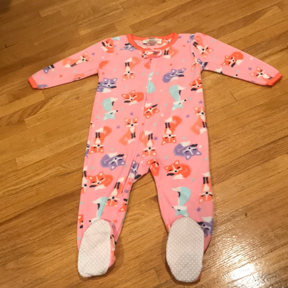 Peas and Carrots fleece footie pj